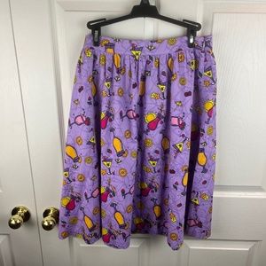Lindy Bop Pryia Cocktail Drinks Skirt Purple Size 10